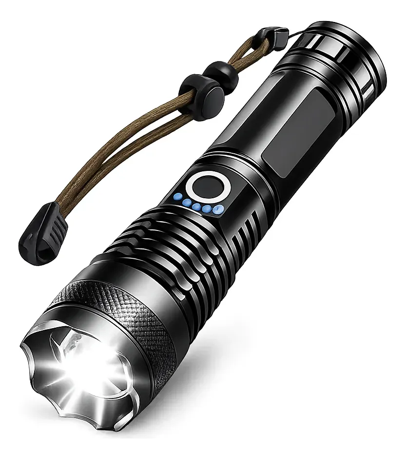 Lanterna Tática Militar LED Recarregável USB Alta Potência
