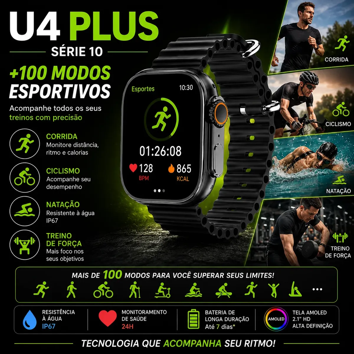 Relógio Smartwatch Ultra 4 Plus Whatsapp Chatgpt Nfc - Imagem 6