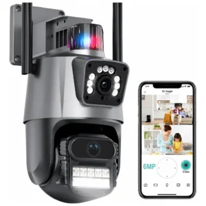 Câmera Segurança Externa Wi-Fi Lente Dupla 4K 6MP Sirene Policial