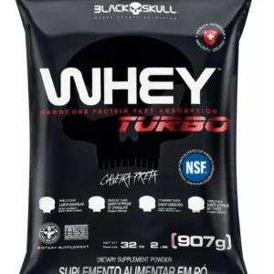 Whey Protein Black Skull Turbo Caveira Preta Refil 907g