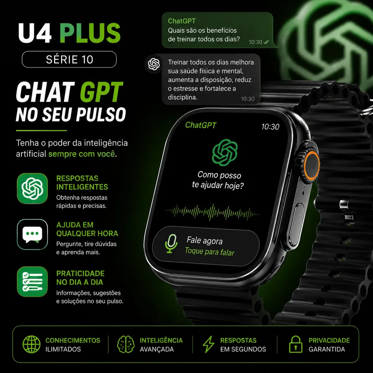 Relógio Smartwatch Ultra 4 Plus Whatsapp Chatgpt Nfc - Imagem 7