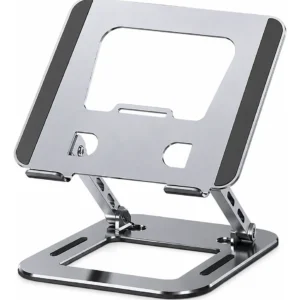 Suporte Para Notebook Em Metal Ajustável Ergonômico Dobrável