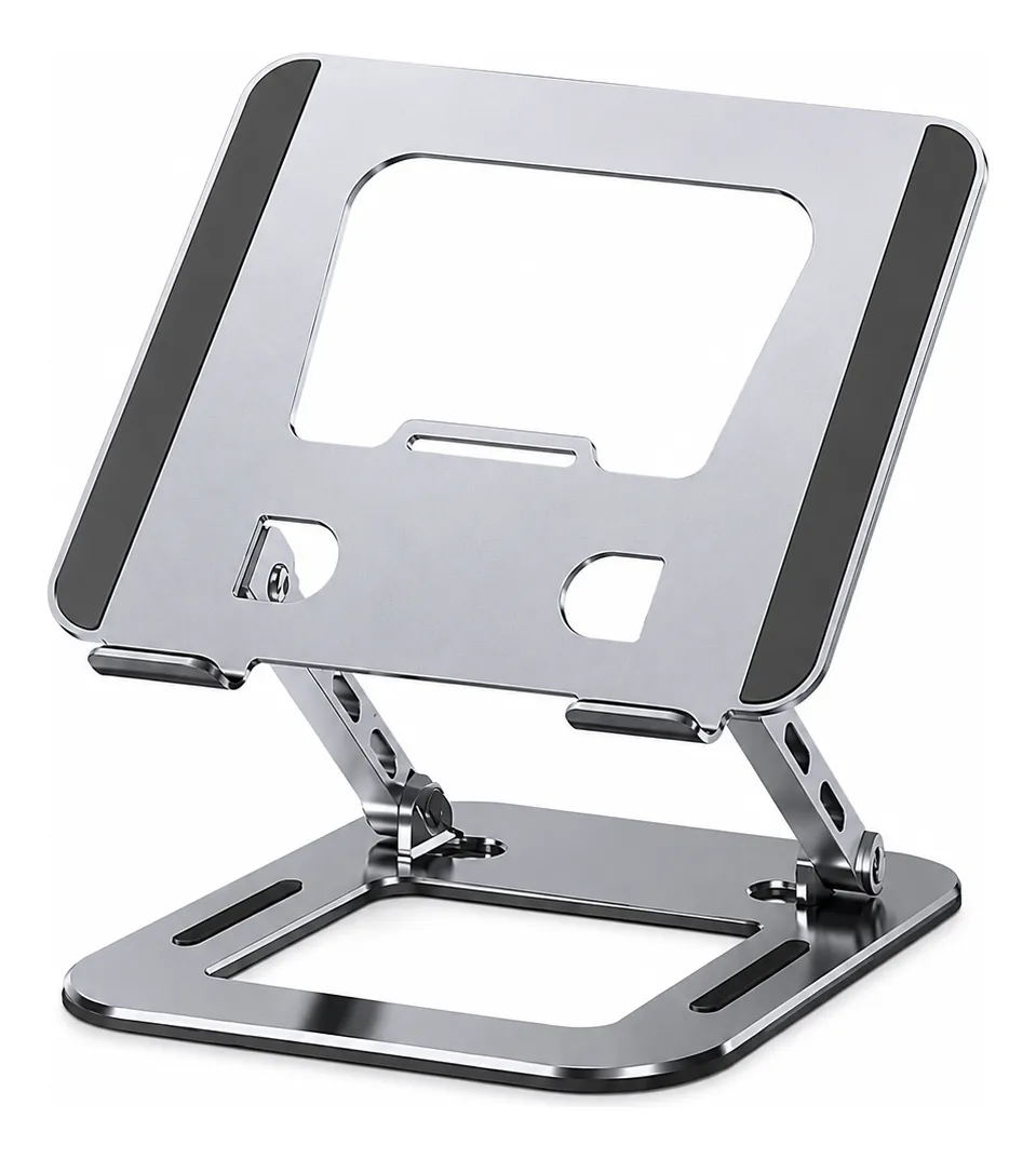 Suporte Para Notebook Em Metal Ajustável Ergonômico Dobrável