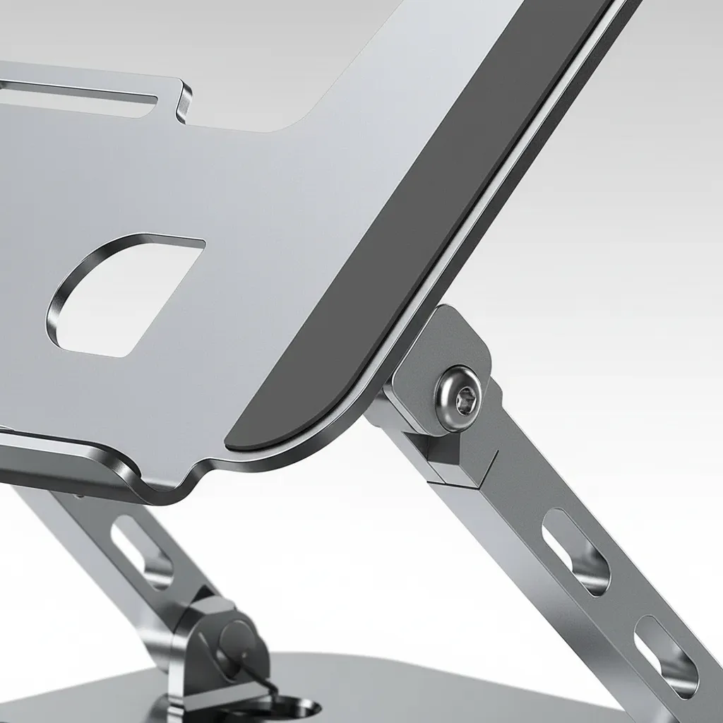 Suporte Para Notebook Em Metal Ajustável Ergonômico Dobrável - Imagem 3