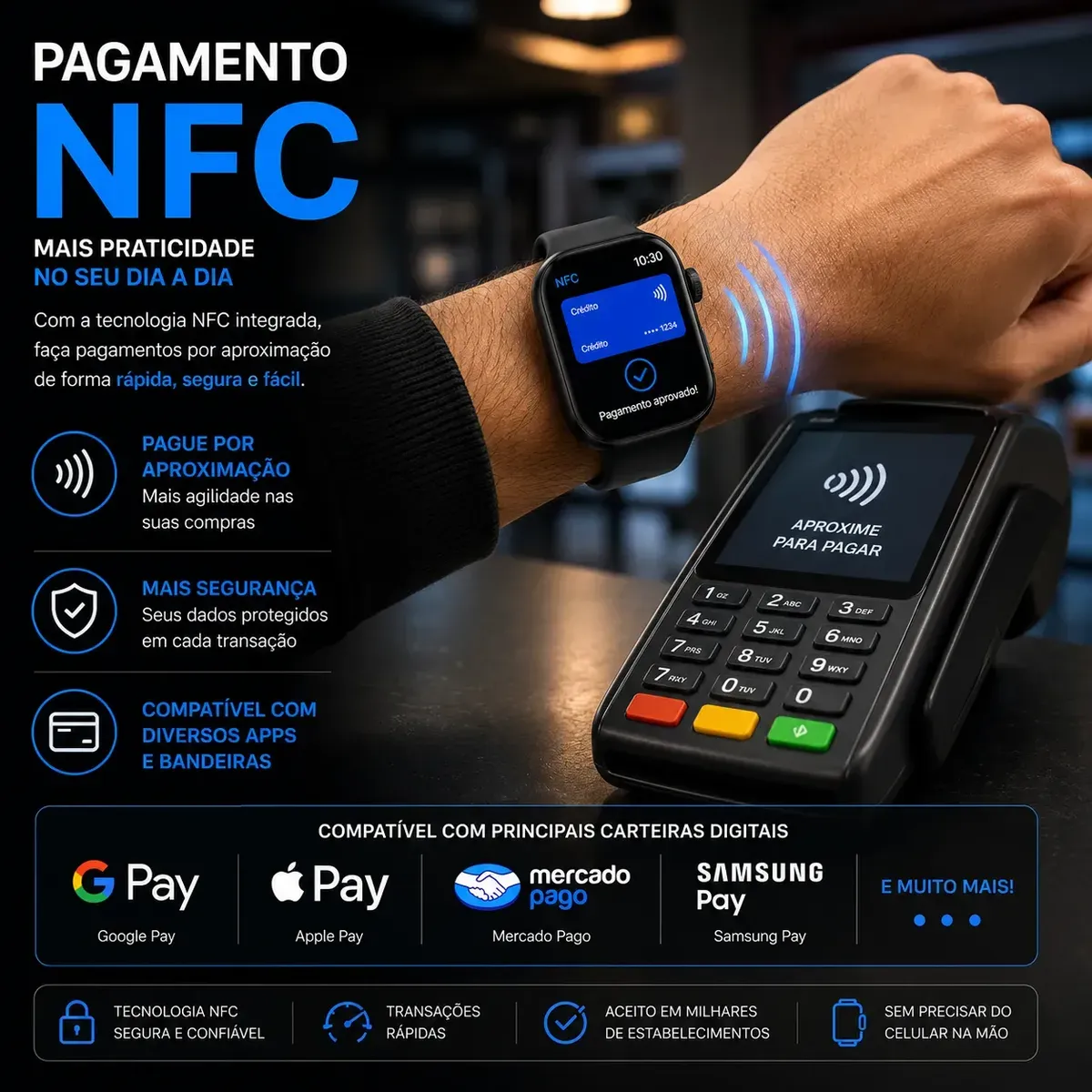 Smartwatch W10 Pro X Série 10 Amoled Gps Nfc 46mm - Imagem 3