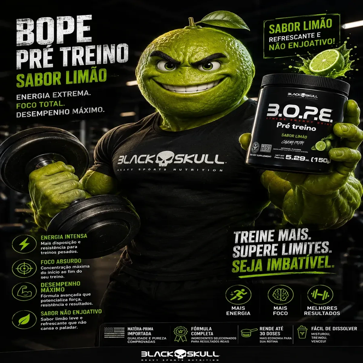 Pré Treino Bope 150g - Black Skull - Imagem 2
