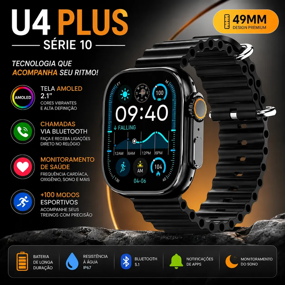 Relógio Smartwatch Ultra 4 Plus Whatsapp Chatgpt Nfc - Imagem 10