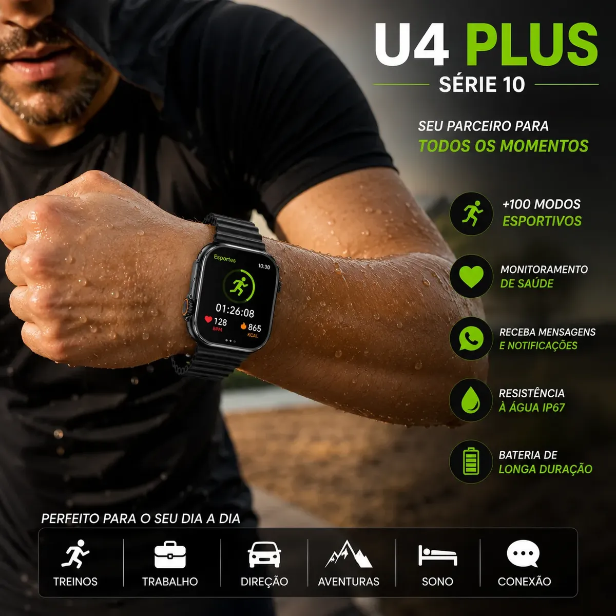 Relógio Smartwatch Ultra 4 Plus Whatsapp Chatgpt Nfc - Imagem 3