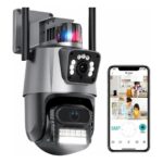 Câmera Segurança Externa Wi-Fi Lente Dupla 4K 6MP Sirene Policial