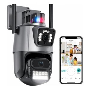 Câmera Segurança Externa Wi-Fi Lente Dupla 4K 6MP Sirene Policial