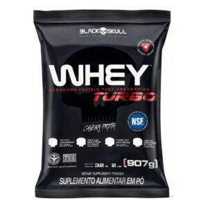 Whey Protein Black Skull Turbo Caveira Preta Refil 907g