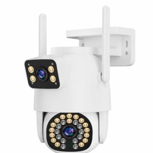 Câmera Segurança Externa Jortan Wi-Fi Lente Dupla Auto Tracking