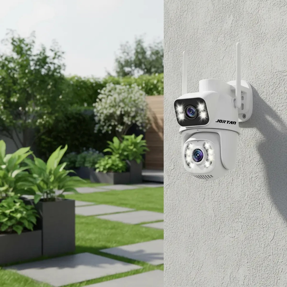 Câmera Segurança Externa Jortan Wi-Fi Lente Dupla Auto Tracking - Imagem 2