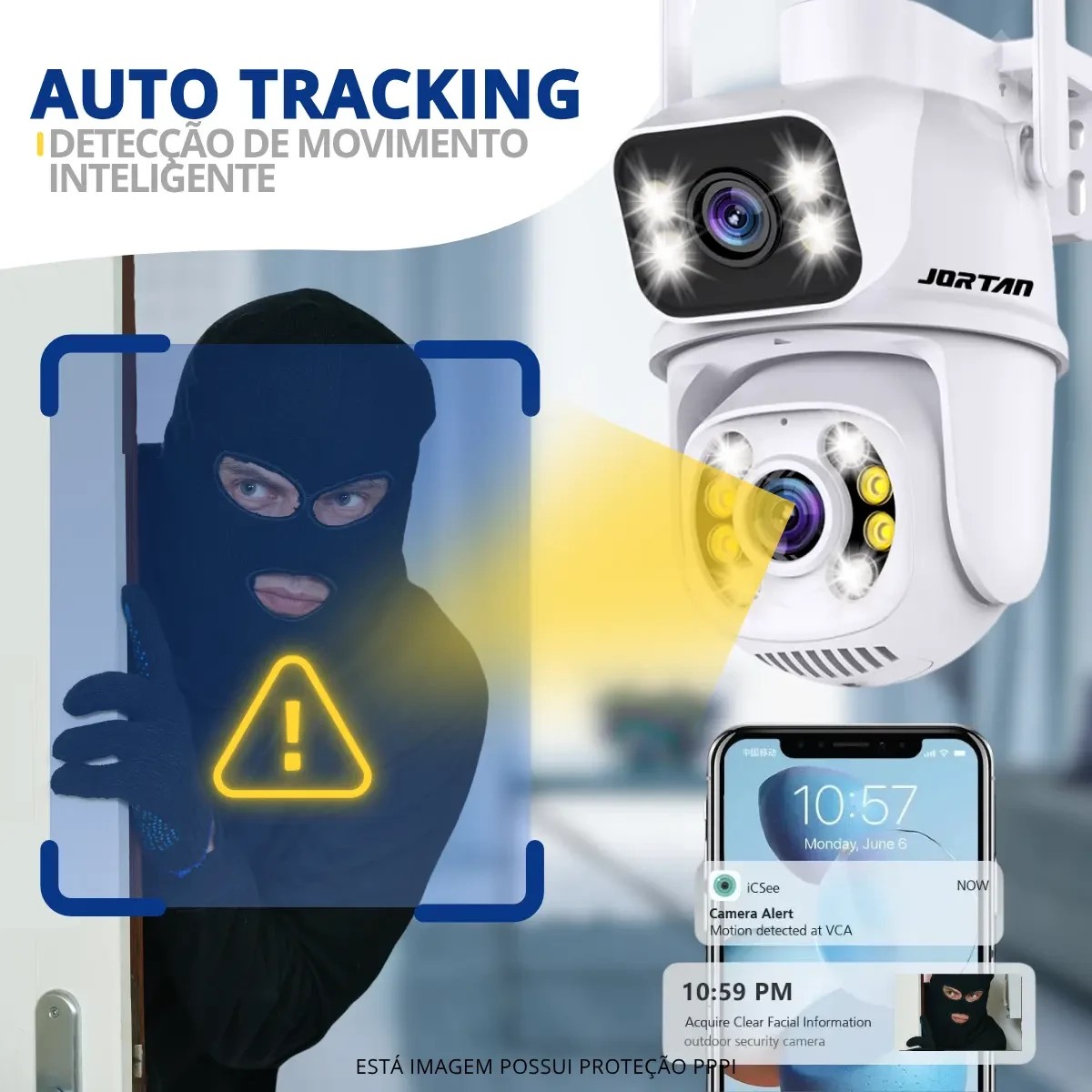 Câmera Segurança Externa Jortan Wi-Fi Lente Dupla Auto Tracking - Imagem 4